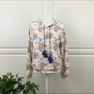 Bobeau Tassel Tie Pullover Hoodie